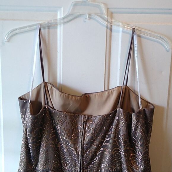 Masquerade Brown/Gold Sequin Embellished Women's 18 Cocktail Dress - Picture 5 of 7